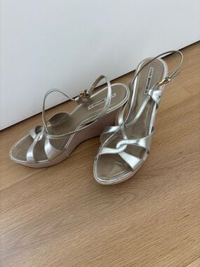 Via Spiga silver heels